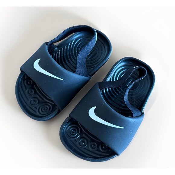 Nike Kawa Baby Slides Shoes Size 4C Sandals Black Unisex Summer Sporty Preppy - Picture 1 of 11